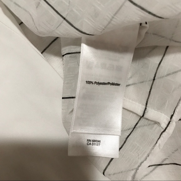 DKNY sheer peplum top with attached white camisole Long Sleeve Blouse Size M - Picture 8 of 8